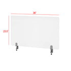 Eddie's Sneeze Guard with 2 Clamps - 36"W x 23.5"H - Clear Acrylic-Designed to be used in offices, meeting areas, shared workspaces, classrooms, libraries and restaurants