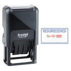 Trodat 4750 Self-Inking Dater - Recu/Received and Date-Blue Red Ink
