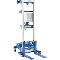 Vestil Winch-Operated Fork Lift Stacker, Counterbalance Design, 120" Raised Height (A-LIFT-CB-HP)-Lifting Capacity: 400 lbs.