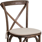 Flash Furniture - Chaise empilable Early American de la série HERCULES en bois à dossier croisé avec coussin-Siège et cadre en bois de frêne
