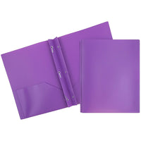 JAM Paper Plastic POP Two Pocket Clasp School Folder with Prong Clip Fasteners, Purple, 12 Pack (313525339ug)-1.2 lbs
