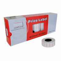 Eddie's Motex MX5500 Plus 1 Line 8 Ch Permanent Labels -White/Orange Line - 25 Pack-MX 5500 Plus Removable Labels