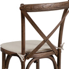 Flash Furniture - Chaise empilable Early American de la série HERCULES en bois à dossier croisé avec coussin-Coussin mince naturel de 1 po d'épaisseur
