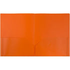 JAM Paper Plastic 2 Pocket School POP Folders Orange, 96 Pack-Size: 9-1/2" x 11"