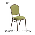 Flash Furniture HERCULES Series Crown Back Stacking Banquet Chair in Moss Fabric - Gold Vein Frame-2.5'' Thick Seat Cushion