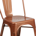 Flash Furniture Commercial Grade Copper Metal Indoor-Outdoor Stackable Chair-Cross Brace under seat provides extra stability