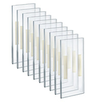 Azar Acrylic Vertical Wall Mount Sign Holder with Adhesive Tape - 4.25" W x 11" H - 10 Pack-Sold in Packs of: 10