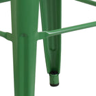 Flash Furniture 30" High Backless Green Metal Indoor-Outdoor Barstool with Square Seat-500 lb. Weight Capacity