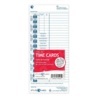 Pyramid Time Systems Bilingual Weekly Time Cards 35100-10F for all side loading Time Clocks, 100 Pack-time card for recording employee punch times for each day of the week