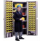 KLETON Deep Door Combination Cabinets, 84 Bins, Yellow-All-welded heavy-duty 16-gauge, combination bin/shelf cabinet