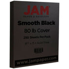 JAM Paper Matte Cardstock, 8.5" x 11", 80 lb, Smooth Black, 250 Pack (64429575b)-Smooth black