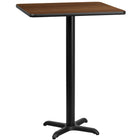 Flash Furniture – Table bistro carrée en stratifié noyer de 24 po avec base de 22 x 22 po (XUWA2424T2222B)-Table d'hospitalité à hauteur de bar