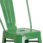 Flash Furniture 30" High Green Metal Indoor-Outdoor Barstool with Back-Drain Hole in Seat