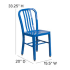 Flash Furniture Commercial Grade Blue Metal Indoor-Outdoor Chairs - 2 Pack-Designed for Indoor or Outdoor Use