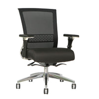 TygerClaw Mesh Mid Back, Fabric Seat Chair (TYFC2323)-Upholstered in soft and durable Black Fabric/Mesh