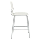 Avenue Six 26" Dorado Vinyl with Chrome Base Counter Stools, White, 2 Pack-Armless