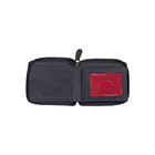 Champs Black Label Leather RFID Zip-Around Wallet, Navy-6 credit card slots