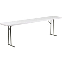 Flash Furniture 18"W x 96"L Granite Plastic Folding Training Table - White-Ready To Use Commercial Table