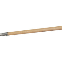 Structural Foam Push Brooms, Handles, Threaded & Lacquered, Metal Tip Wood Handle, 12 Pack-THREADED & LACQUERED