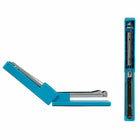 JAM Paper Modern Desk Stapler - Blue-The bottom of the stapler is coated in rubber to prevent it from slipping when in use. A specially crafted inner rail delivers jam-resistant, accurate stapling you can count on.