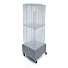 Azar Displays 40" x 14" x 14" Wheeled 4-Sided Interlocking Pegboard Floor Display, Clear (701415-CLR)-Sign holder strip is included