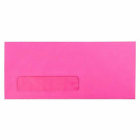 JAM Paper #10 Business Window Envelopes - 4.125" x 9.5" - Ultra Fuchsia Pink - 50 Pack-Colour: Fuchsia Hot Colour: Pink Envelopes