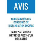 Mark Maker French Re-Stick Cling Vinyl 12" x 18" - Remarquez Nous Suivons Les Conseignes De Distance Sociale-French Re-Stick Cling Vinyl