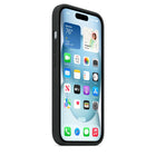 Apple iPhone 15 Silicone Case with Magsafe - Black-Colour: Black