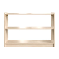 Flash Furniture Bright Beginnings Commercial Grade Extra Wide 2 Shelf Wooden Classroom Open Storage, Safe, Kid Friendly -Natural-Extra Wide 2 Shelf Wooden Classroom Storage Unit