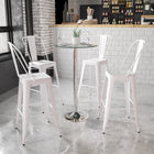Flash Furniture 23.75" Round Glass Table with 41.75"H Chrome Base-Clear Tempered Glass Surface