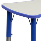 Flash Furniture 21.875"W x 26.625"L Rectangular Blue Plastic Height Adjustable Activity Table with Grey Top-Seats up to 2 Children