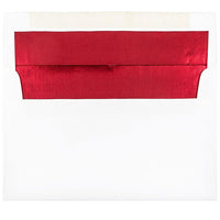 JAM Paper A9 Foil Lined Envelopes, 5.75 x 8.75, White with Red Lining, 100 Pack (76798g)-White with red foil