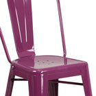Flash Furniture 24" High Purple Metal Indoor-Outdoor Counter Height Stool with Back-Seat Size: 14''W x 14''D