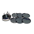 Elegance Sparkle Silver Leaf 7 Piece Coasters Set-Set of 7 stainless-steel coasters