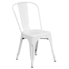 Flash Furniture White Metal Indoor-Outdoor Stackable Chair-500 lb. Weight Capacity