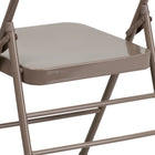 Flash Furniture HERCULES Series Triple Braced & Double-Hinged Beige Metal Folding Chair-22mm x 1.2mm Round Steel Pipe Frame