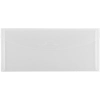 JAM Paper #10 Plastic Envelopes with Tuck Flap - 4.25" x 9.75" - Clear - 12 Pack -Colour: Clear