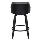 Armen Living - Alec 66 cm Tabouret pivotant en Simili Cuir Gris-Assemblage requis