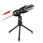 Speedex Multimedia Studio 3.5mm Condenser Wired Computer Microphone Mic and Tripod Stand, Black-3.5mm stereo jack plug fits for all kinds of PC
