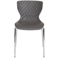 Flash Furniture - Chaise Lowell empilable de conception contemporaine en plastique gris-Ensemble de 4 chaises empilables polyvalentes