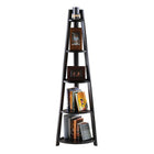Winsome Adam 5-Tier A-Frame Corner Shelf, Black-5 shelves with various size for each shelf.