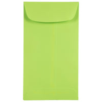 JAM Paper #5.5 Coin Envelopes, 3 1/8 x 5 1/2, Brite Hue Ultra Lime Green, 100 Pack-Coin Envelopes