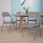 Flash Furniture HERCULES Series Double Braced Metal Folding Chairs - Beige - 4 Pack-Non-Marring Floor Glides