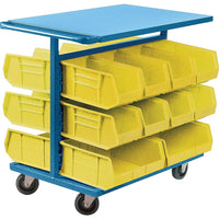 Kleton Bin Carts - Cart & Bin Combination, Double-Sided, 20 Bins, 24" W x 38-1/2" D x 36-1/2" H - Yellow-Capacity: 1000 lbs.