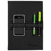Cambridge Limited Tech Bungee Notebook - 80 Sheets - 8-3/4" x 6-1/8" - Black-Eighty 8-3/4" x 6-1/8" sized white sheets