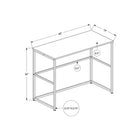 Monarch Specialties 7776 40" Computer Desk - Black/Black Metal-Product dimensions: 40 inches L x 19 inches W x 30 inches H