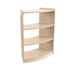 Flash Furniture Bright Beginnings Commercial Grade Bow Front 3 Tier Wooden Classroom Open Corner Storage Unit, Safe - Natural-Holds up to 100 LBS. Static Weight Capacity