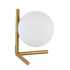 Dainolite Folgar Contemporary Incandescent Table Lamp - 1 Light - Aged Brass with Opal Glass-Adds a Unique Touch to any Space