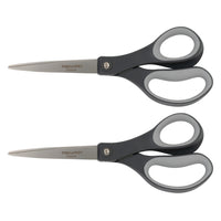 Fiskars 8" Performance Softgrip Straight Titanium Scissors - Silver - 2 Pack-Fiskars 2pk Titanium Softgrip Fashion Scissors feature high-grade, stainless steel blades with titanium coating that’s 3x harder than steel
