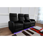 Valencia Syracuse Top Grain Leather LED Power Home Theatre Seating, Row of 3 Seats, Black (3-BLK-P)-Wrapped in Premium Top Grain 9000 Leather, extremely supple and ultra durable, for the ultimate experience in luxury
